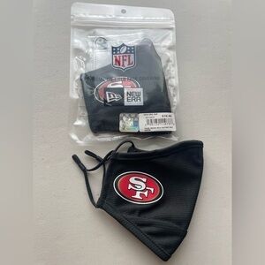2 San Francisco 49er official NFL face masks 1 sealed and unopened, 1 opened